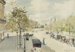 Boulevard Denfert - Aquarelle de Henri Zuber