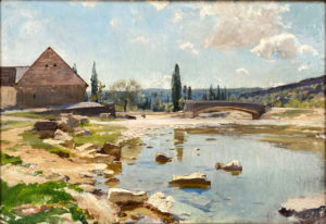 Pont à Artemare - huile de Henri Zuber