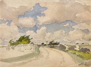 Paysage - aquarelle de Henri Zuber