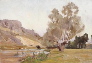 reproduction de l'huile de Henri Zuber - Versailles - grand bassin Paysage